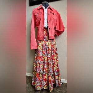 Ralph Lauren Coral Denim Jacket L Salmon Pink Color